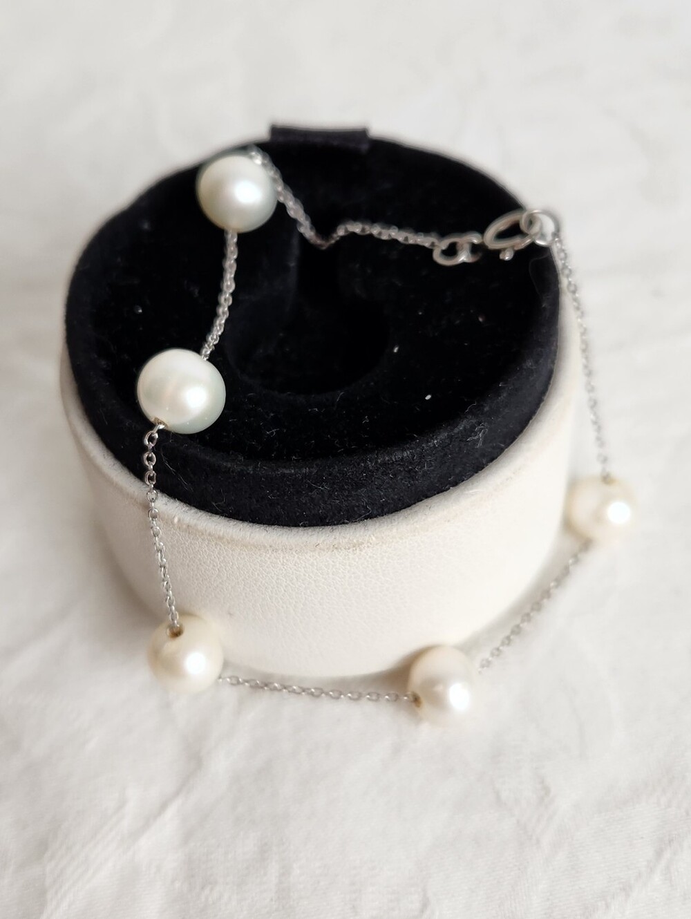 Vintage Silver Pearl Bracelet